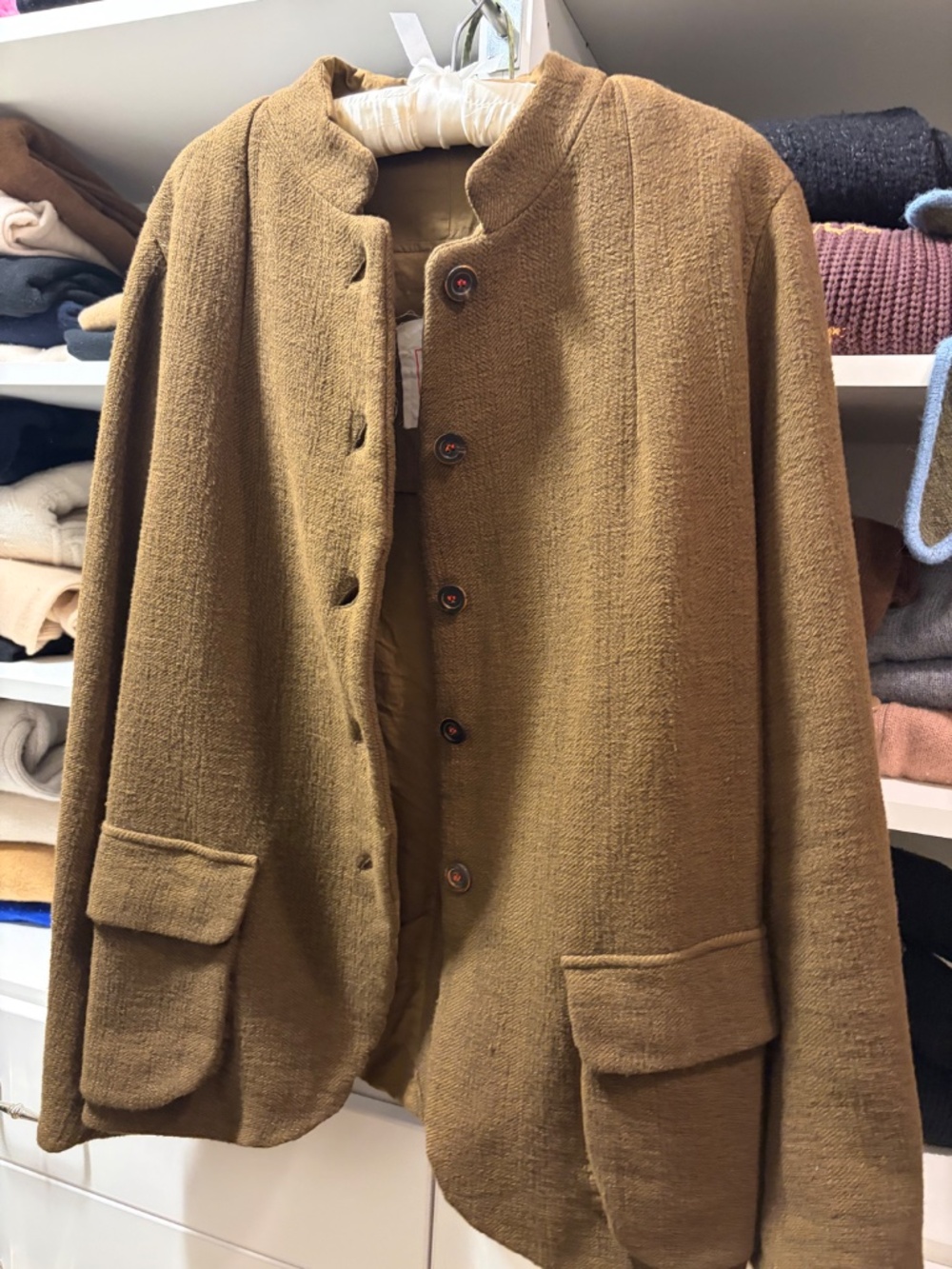 H+ Hannoh Wessel Brown Wool Blend Jacket FR 42 Italian Designer